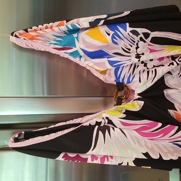 💕TRINA TURK💕 Seychelles Flutter Sleeve One Piece Swimsuit Size 0 NWT Print - Picture 12 of 16